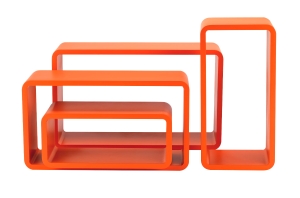 Set 4 Pz Mensola Rettangolare Stondata Arancio