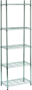 Scaffale Cromato 5 Piani - 60X35X180 Cm