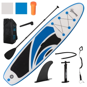 Outsunny Inflatable Paddle Stand Up Board, Adjustable Aluminum Paddle Non-Slip Deck Board, with ISUP Accessories & Carry Bag, 320L x 76W x 15H cm