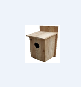 Outsunny tweedelig vogelhuis met dak dat open kan, sparrenhout, 15 x 14 x 30 cm