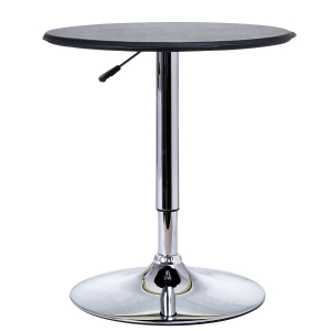 HOMCOM Chrome Steel Height Adjustable Round Bar Table Dinning Table Black
