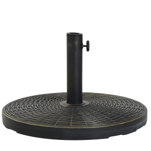Outsunny® Base de Sombrilla Ajustable Universal Pie de Parasol de Cemento Soporte de Sombrilla Redondo Patio Jardín Playa Estilo Retro HDPE Φ53x30cm