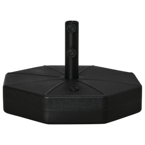 Outsunny Octagonal Garden Parasol Base Outdoor Market Umbrella Stand Weights Black