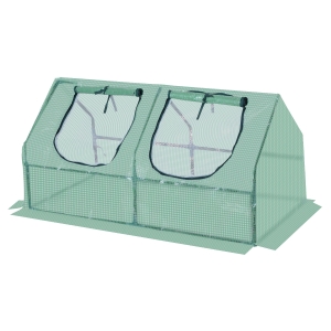 Outsunny Invernadero caseta de tubo acero y PE jardin terraza cultivo de plantas 120x60x60 cm