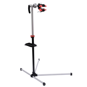 HOMCOM Soporte tipo Caballete para Reparación de Bicicletas - Color Negro y Plata - Acero - 100x56x190cm