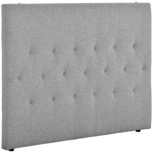 HOMCOM Cabecero de Cama de Madera 160 cm Cabezal de Cama Tapizado en Lino y Acolchado 2 Formas de Uso Vertical o Montado a la Pared 160x7x120 cm Gris