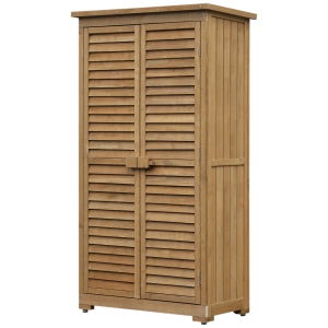Outsunny Houten tuinkast lessenaarsdak tuinhuisje gereedschapshuisje gereedschapsschuur gereedschapskast