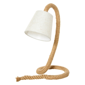 HOMCOM Tafellamp met E14 lampvoet henneptouwvoet linnenlook lampenkap modern