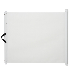 PawHut hondendeur beveiligingsdeur traphekje veiligheidsscheidingswand scheidingswand deur rolgordijn oprolbaar PVC wit 115 l x 82,5 h cm