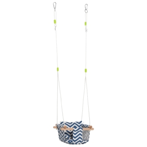 Outsunny Kinderschommel met gordelkussen opvouwbare babyschommel beuk