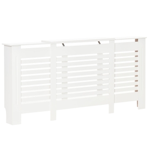 HOMCOM radiatorbekleding radiatorhoes radiator radiatorhoes verstelbaar MDF wit 140-202 x 19 x 82.5 cm