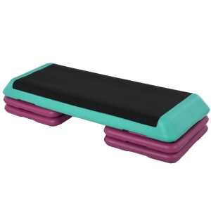 HOMCOM Stepboard aerobics fitness stepper hometrainer in hoogte verstelbaar sport zwart