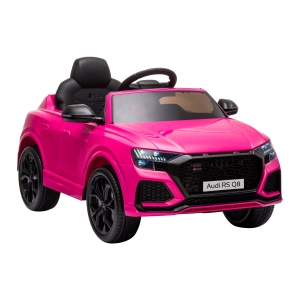 HOMCOM Coche Eléctrico Infantil +3 Años Licencia Audi RS Q8 con Batería 6V Mando a Distancia Música MP3 Bocina y Luces Velocidad Máx. 3km/h 101x62x51 cm Rosa