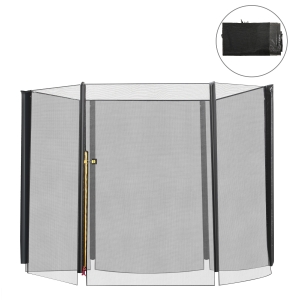 HOMCOM Red de Seguridad para Cama Elástica Redonda Recambio de Red para Trampolín Ø244x165cm (6 Barras) Negro