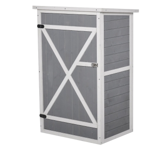 Outsunny Casetta da Giardino in Legno di Abete Impermeabile, Capanno Attrezzi da Esterno 75x56x115cm