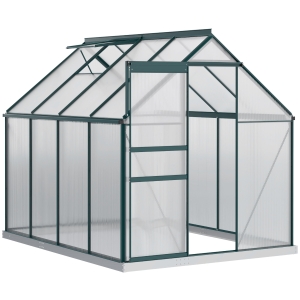 Outsunny Serra da Giardino in Policarbonato, Metallo e Alluminio, Anti-UV e Antivento, 190x253x199cm, Verde