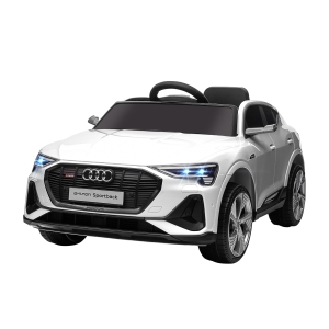 HOMCOM Macchina Elettrica per Bambini 12V con Telecomando, Velocità 3-8km/h, Luci e Musica, Età 3-5 Anni, Bianco