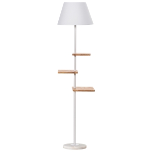 HOMCOM Lampada da Terra con Base in Marmo - Bianco