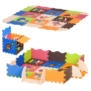 HOMCOM Tappeto Puzzle Bambini 25 Pezzi Area Coperta 0.9㎡ Assemblaggio Piatto e 3D