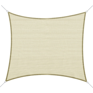 Outsunny Vela da giardino Rettangolare in HDPE, Crema, 3x4m