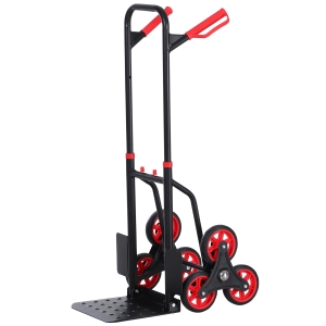 Durhand Carrello Portapacchi Carichi Pesanti Pieghevole in Metallo con 6 Ruote per Scale Carico Massimo 150kg