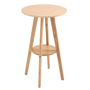 HOMCOM Tavolo Alto da Bar o da Cucina Rotondo in Legno, Design Scandinavo, Φ60x100cm, Color Legno