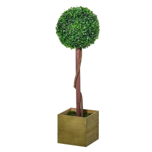 Buis artificiel en forme de boule pot sapin inclus vert