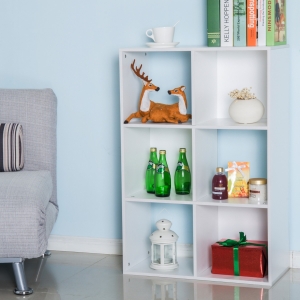 Homcom Libreria con 6 Scomparti Cubo Bianca 91.5x29.5x61.5cm