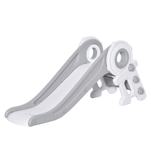 HOMCOM Scivolo per Bambini con 3 Scalini, Età 1-3 Anni, 133x52x58cm, Grigio e Bianco