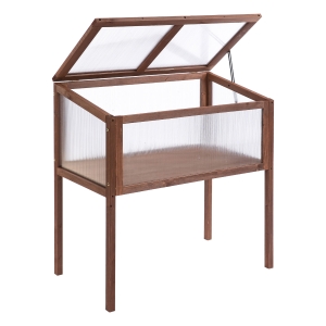 Outsunny Mini Serra Serre Agricole Prezzi da Giardino in Legno e Policarbonato con Tetto Apribile