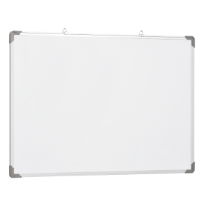 HomCom Lavagna Magnetica da parete 90 x 60 cm con telaio in alluminio Bianco