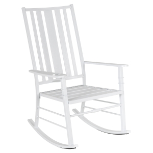 Rocking chair style néo-rétro à lattes métal époxy aspect bois