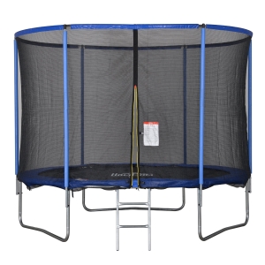 HOMCOM Tappeto Elastico per Bambini e Adulti con Rete e Bordo Imbottito Φ305x248cm - Blu/Nero