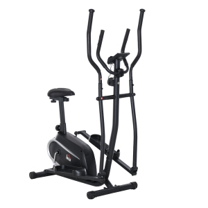 HOMCOM Cyclette Bici Ellittica Magnetica con Schermo LCD, 8 Livelli di Resistenza e Sedile Regolabile, 103x62x151cm Nero