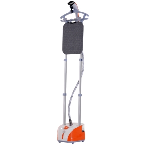 Homcom Stiratrice a Vapore Verticale Capacità 2L, Arancione e Grigio