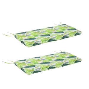 Outsunny Set di 2 Cuscini per Dondolo e Panchine in Poliestere per Arredamento da Esterno e Casa, 120x50x5cm Verde