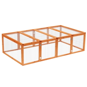 PawHut Cage à Lapin en Bois 181 x 100 x 48 cm
