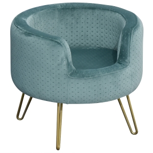 Homcom Divanetto Cuccia di Design per Gatti o Cani in Metallo Oro e Velluto Verde Petrolio