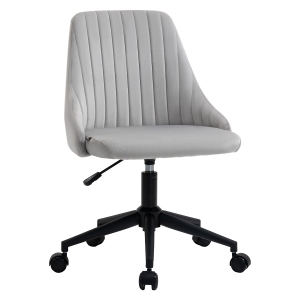 Vinsetto Sedia da Ufficio ergonomica girevole con altezza regolabile in Velluto - Grigio