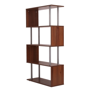 Homcom libreria design moderna scaffale in legno da Parete in Legno, Noce, 80x30x145cm
