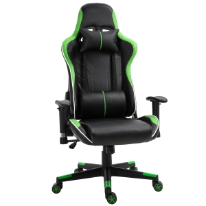 Vinsetto Poltrona Gaming con Altezza e Schienale Regolabile Sedia da Ufficio Nera e Verde