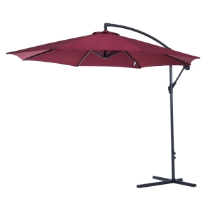 Outsunny Ombrellone Parasole Decentrato in Metallo, Bordeaux, Φ3x2.6m