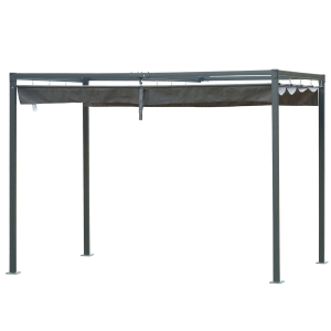 Pergola rétractable polyester haute densité métal époxy gris