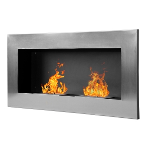 HomCom Camino a Bioetanolo Realizzato in Acciaio Inox con 2 Bruciatori 1.5LT 110x54x14cm