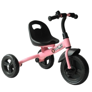 Homcom Tricycle Enfants Multi-Équipé en Métal Rose 74 x 49 x 55 cm