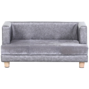 Lit canapé chien chat + coussin fourni revêtement PU gris