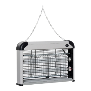 Outsunny Elettroinsetticida da Esterno e Interno con Lampada Antizanzare LED per 60m², Zanzariera Elettrica 20W Argento