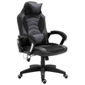 Homcom Sedia Gaming Massaggiante e Riscaldante Nero