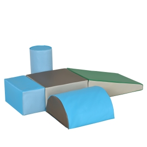 HOMCOM Set 5 Costruzioni Morbide, Gioco per Bambini Educativo Età da 1-3 Anni per Casa e Scuola, Multicolore