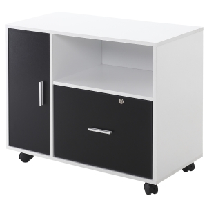 Support d'imprimante multi-rangement panneaux particules noir blanc